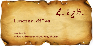 Lunczer Éva névjegykártya